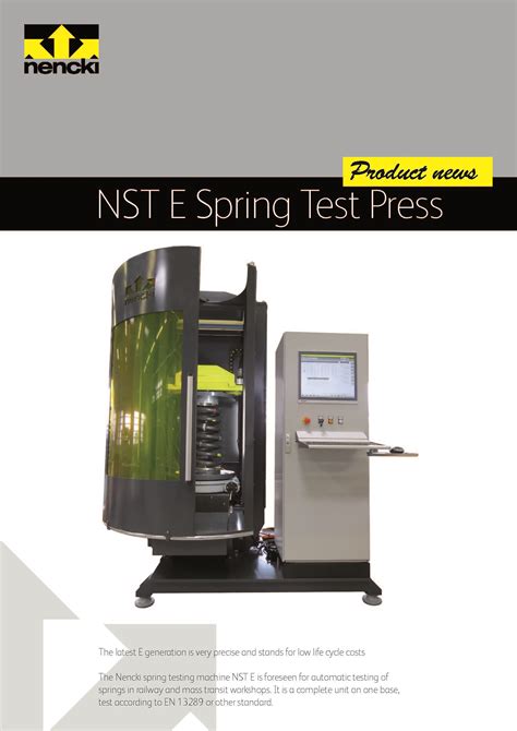 Product news NST E Spring Test Press 